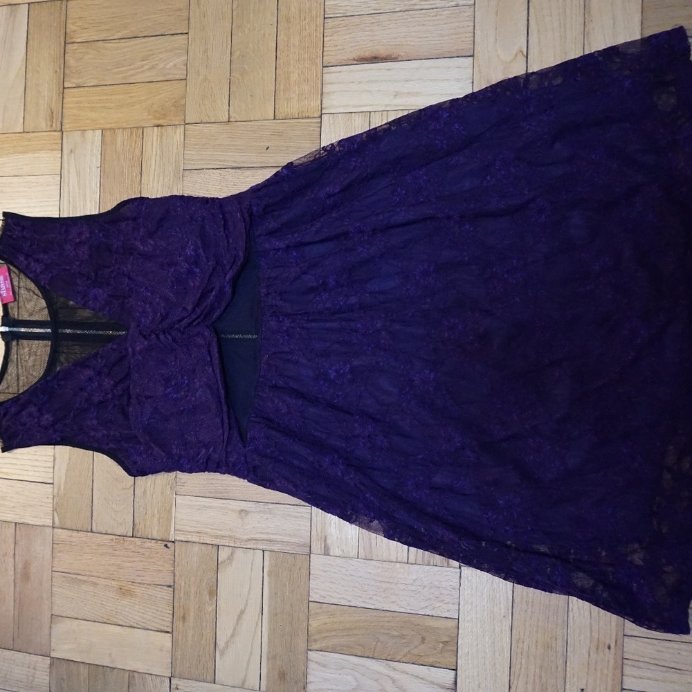 Black and deep purple cocktail dress